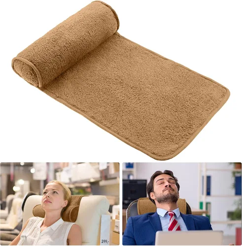 Vista 12 de Weysat Almohada para Cuello y Cabeza para Silla Reclinable Antideslizante de Forro Polar Ajustable Soporte de Rollo para Cuello Almohada