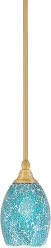 Vista 65 de Toltec Lighting Tallo Colgado Mini colgante, acabado de cobre negro, 3.5" cuadrado humo burbuja vidrio