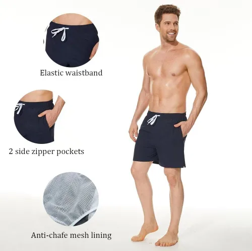 Vista 3 de FREDRM Men's Swim Trunks Quick Dry Beach Board Shorts with Zipper Pockets and Mesh Lining Bathing Suit Swimwear