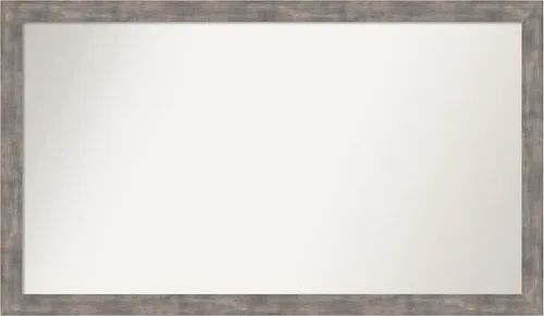 Vista 247 de Amanti Art Silver Bathroom Mirror for Over Sink, 26x45 Custom Made Marred Pewter Rectangle Vanity Mirror, Oversize Casual Wood Frame, Hangs Estaño