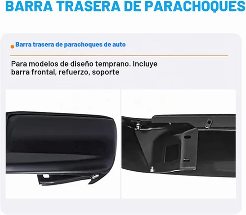 Vista 4 de SOCKIR Conjunto de parachoques de paso trasero con revestimiento antióxido Compatible con 2002-2008 Dodge Ram 1500 2003-2009 Ram 2500 3500 Pickup