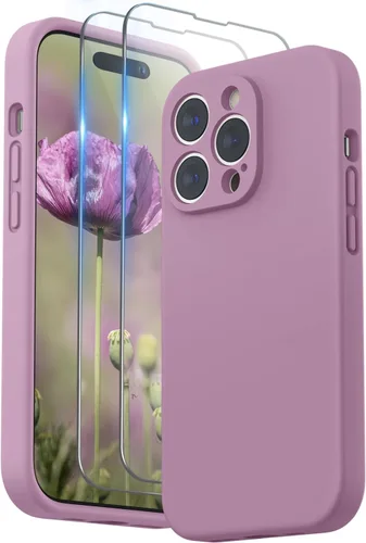 Vista 18 de SURPHY Funda diseñada para iPhone 14 Pro Max con protector de pantalla, (con protección de cámara y forro de microfibra suave), funda de silicona