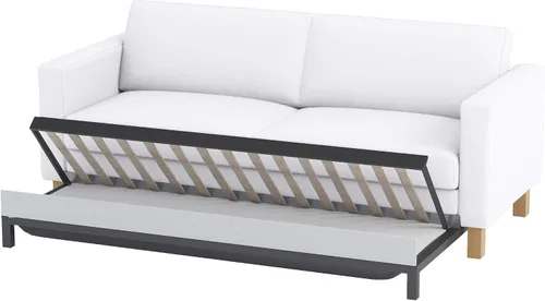 Vista 7 de HomeTown Market Funda de sofá de algodón duradera solamente. Sofá no incluido. Compatible con IKEA Karlstad 3 plazas funda de repuesto (azul oscuro)