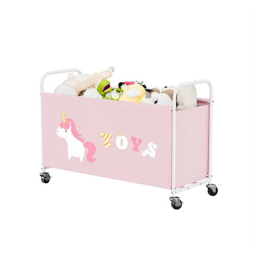 Vista 11 de GRANNY SAYS Caja de juguetes para niños y niñas, cofre de almacenamiento grande con ruedas, organizador de almacenamiento de juguetes para niños