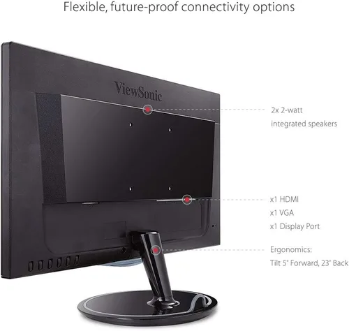 Vista 4 de ViewSonic Monitor LCD con luces led de 2 pulgadas, Negro 22 - pulgadas
