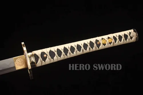 Vista 5 de Samurai Katana Espada japonesa hecha a mano, práctica, acero al carbono 1095, templada, espiga completa, muy afilada, cuchillo listo para combate