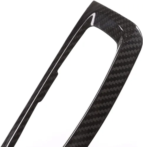 Vista 9 de Fibra de carbono real para BMW X5 f15 2014-2018 interruptor de faros de coche decoración marco accesorios