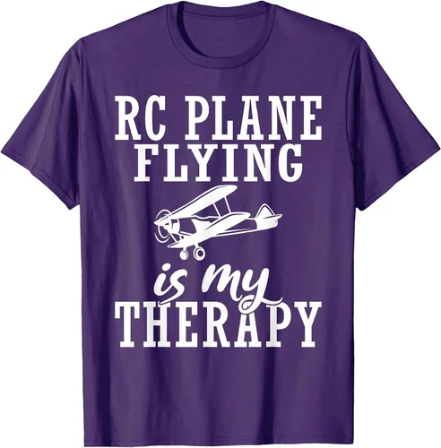Vista 5 de RC Plane Flying is My Therapy RC Plane T-Shirt Asphalt Grey