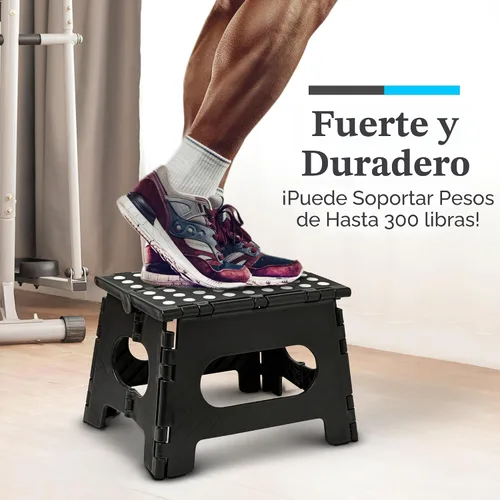 Vista 4 de Handy Laundry Taburete plegable de paso - Taburete plegable lo suficientemente resistente para apoyar a adultos y lo suficientemente seguro