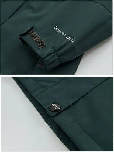 Vista 6 de Chaqueta de lluvia Diamond Candy para mujer, con diseño para senderismo, impermeable y ligera, con capucha