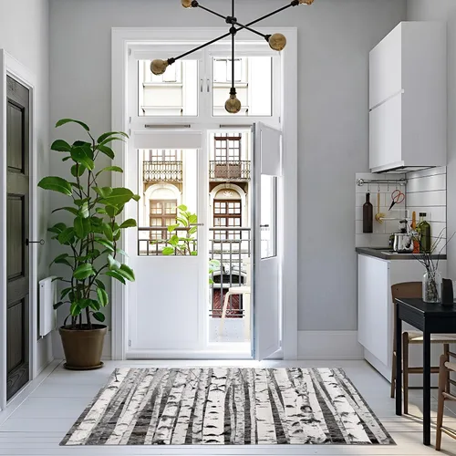 Vista 4 de Rugs - Alfombra mullida para sala de estar, 23.6 x 35.4 in, con textura de tronco de abedul, para dormitorio, lavable a máquina, alfombra gruesa