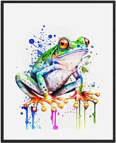 Vista 14 de WIldlife - Póster impreso de pez pescador, impresiones abstractas de animales de acuarela, obras de arte de naturaleza para sala de estar