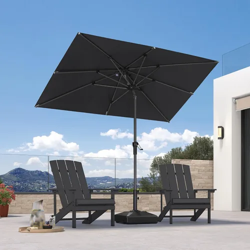 Vista 117 de PURPLE LEAF - Sombrilla de patio rectangular de 6' x 4', sombrilla de mesa para exteriores con marco de aluminio, sombrilla de mercado, sombrilla
