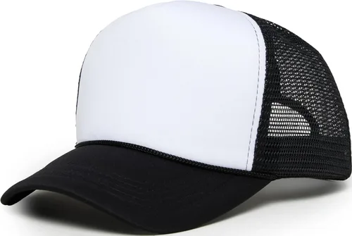 Vista 71 de Funky Junque Sombrero de camionero ligero Snapback de espuma de malla en Negro/Negro