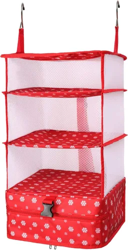 Vista 59 de TABITORA - Estantería portátil y plegable de gran capacidad con ganchos para colgar, ideal como almacenamiento para viajes