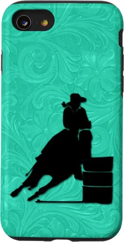 Vista 17 de iPhone 11 Barril Carreras Caballo En Turquesa Floral Estuche De Herramientas