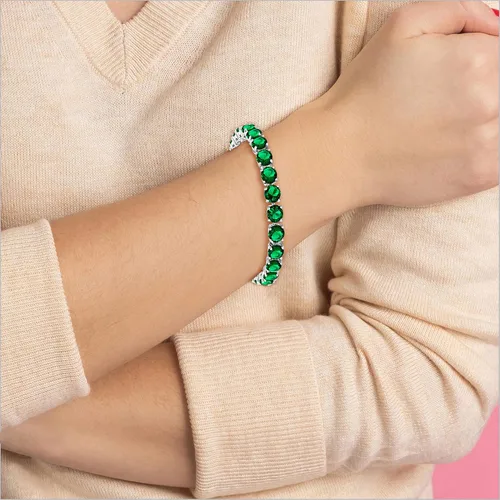 Vista 4 de KEZEF Pulsera de tenis CZ redonda de 0.276 in CZ - Plata sobre latón - 7 pulgadas