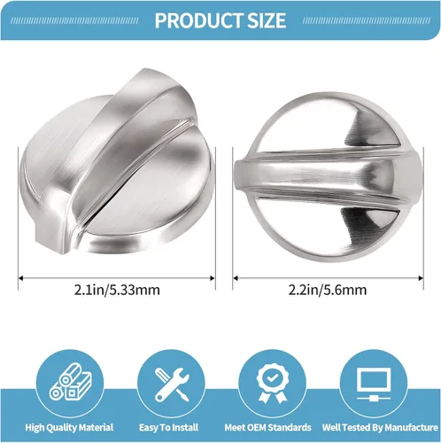 Vista 5 de Paquete de 5 perillas WB03T10284 para hornos GE, 191D5100, perillas de estufa compatibles con la gama GE, estufa, horno, reemplaza 1373043 AP4346312