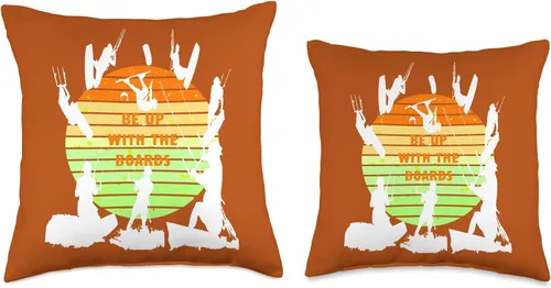 Vista 3 de Kitesurf Gifts and Surf Lover Tees by taiche Kitesurfers Be Up with The Boards Retro Style 10 Throw Pillow, 18x18, Multicolor