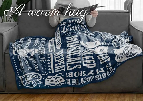 Vista 6 de Huglanket Manta de Regalo de Teatro Throw - Regalo para Amantes del Teatro de Broadway Niñas Niños Mujeres - Comer Dormir Musicales Repetir - 40" x