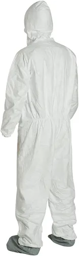 Vista 5 de DuPont Tyvek 400 TY122S Buzo de seguridad desechable, con protector de botas, XL, paquete de 25