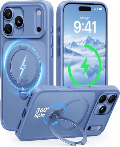 Vista 28 de CASEKOO Funda negra para iPhone 17 con soporte magnético giratorio de 360 1-negro