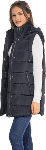 Vista 3 de S.E.B. por Sebby - Chaqueta acolchada larga con capucha para mujer, relleno de plumón sintético con capucha para otoño e invierno