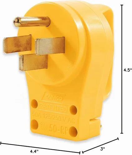 Vista 7 de Camco Power Grip - Enchufe de repuesto de 50 amperios - La cabeza se fija al cable de extensión existente de RV - Cuenta con enchufe RV de 50