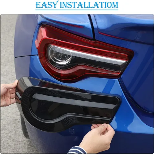 Vista 7 de YIWANG ABS Blcak - Marco protector de luz trasera para Subaru BRZ Toyota 86 2012-2021, accesorios para cubierta de luz trasera de coche