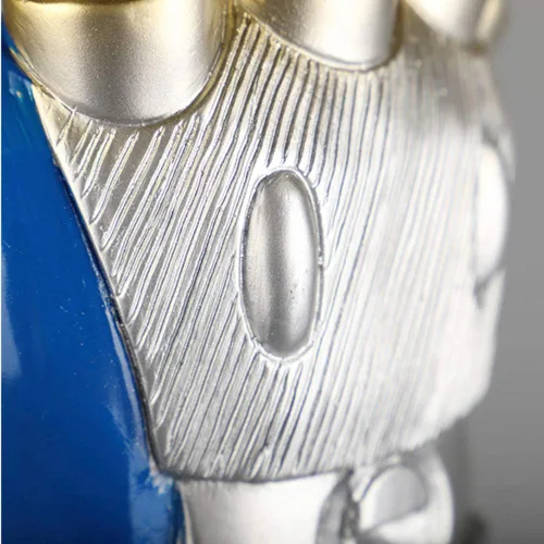 Vista 6 de Shqncoh Guante largo de PVC para hombre para cosplay mano derecha accesorio de Halloween para adultos plateado azul BlueSilver
