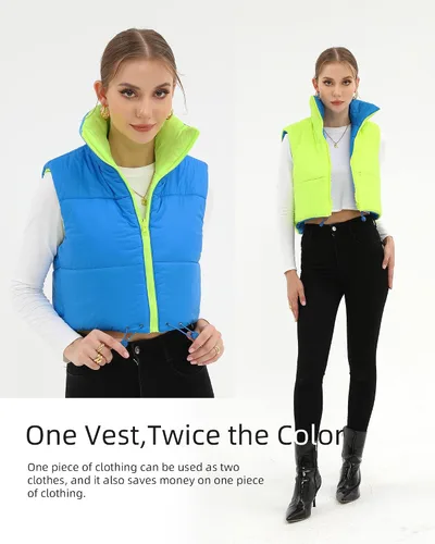 Vista 18 de Xeoxarel Chaleco acolchado corto con bolsillos para mujer (XS-XXL)