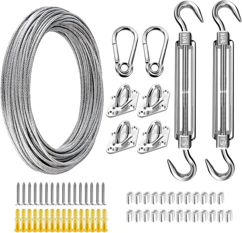 Vista 10 de Kit de accesorios para vela de sombra de 80 piezas, kit de accesorios de sombra de sol de 5 pulgadas de acero inoxidable 304 de grado marino súper