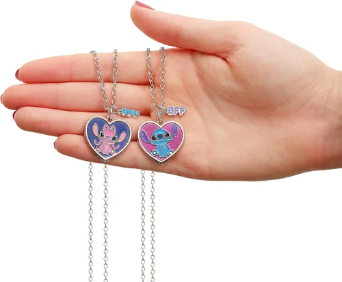 Vista 4 de Disney Lilo & Stitch - Juego de 2 collares de mejores amigas con dije de BFF y Stitch, con licencia
