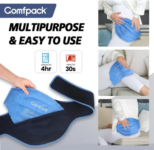 Vista 7 de Bolsa de hielo para alivio del dolor de espalda, elegible para FSA, 2 paquetes de envoltura reutilizable para la espalda baja, terapia de frío