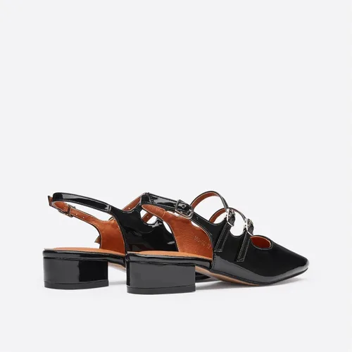 Vista 5 de NEWBELLA Zapatos Mary Jane para mujer, tacones gruesos de bloque bajo para oficina, fiestas, playa, compras, boda
