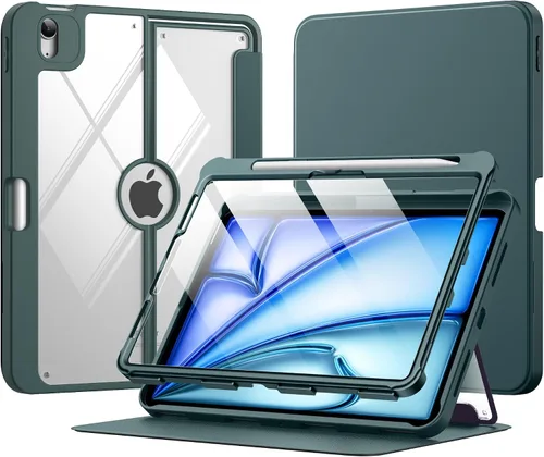 Vista 26 de MoKo Funda para iPad Air de 11 pulgadas 7ª/6ª generación M3/M2 2025/2024, iPad Air 5ª/4ª generación de 10.9 pulgadas 2022/2020 con soporte