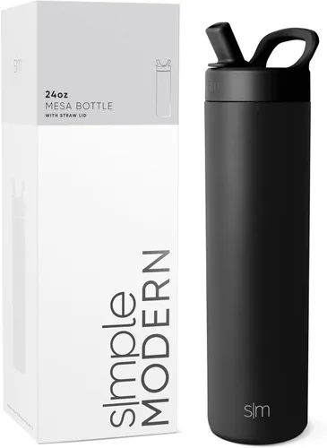 Vista 12 de Simple Modern Botella de agua con tapa de pajilla Termo de acero inoxidable aislado Botellas de agua reutilizables para viajes para gimnasio
