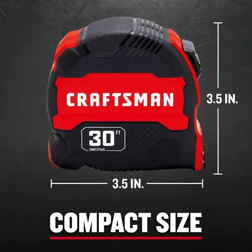 Vista 3 de CRAFTSMAN Cinta métrica de 30 pies con marcas de fracción, retráctil (CMHT37445S)