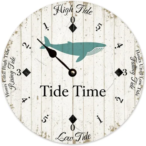 Vista 22 de Tide Clock for Wall Myrtle Beach Time Coastal Clocks Beach Navy-3