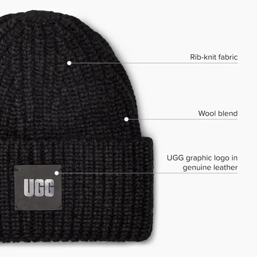 Vista 3 de UGG Gorro de punto acanalado grueso para mujer