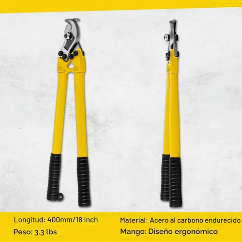 Vista 2 de AUPREX Cortador de cable resistente de 18 pulgadas con mango largo, cortador de cable de acero al carbono endurecido para cable de aluminio, alambre