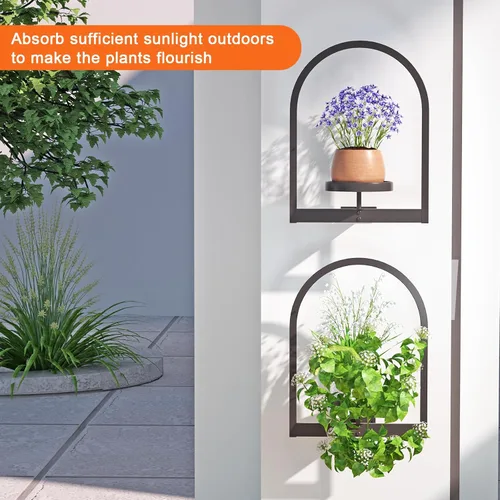 Vista 5 de Flenpptly Soporte para plantas de pared, maceta de pared para plantas de interior, estantes de ventana para múltiples plantas en interiores
