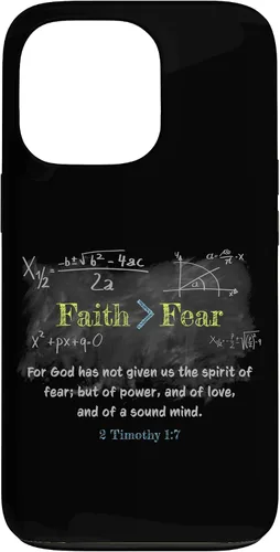 Vista 10 de Faith > Fear 2 Timothy 1:7 Christian Verse Math Equation Case for iPhone 17