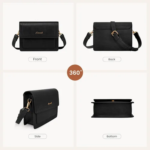 Vista 7 de LOVEVOOK Bolsos cruzados para mujer, bolso cruzado de cuero vintage, bolsos de hombro de diseño moderno para teléfono celular