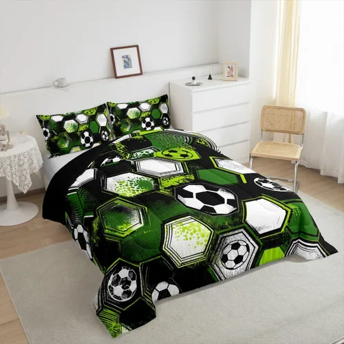 Vista 67 de Juego de ropa de cama de baloncesto para niños y adolescentes, juego de edredón deportivo para niños, tamaño matrimonial, suave, ligero, decoración