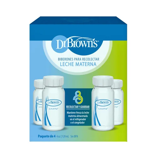 Vista 10 de Dr. Brown's Botellas de recolección de leche materna con tapas de almacenamiento, compatibles con extractores de leche, recolecta, almacena