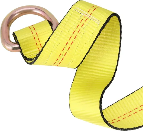Vista 5 de JOIKIT Paquete de 4 Correas de Remolque Tipo Lazo de 2 Pulgadas x 8.2 Pies con Anillo en D Amarre Automático para Elevador de Ruedas, Grúa Amarillo