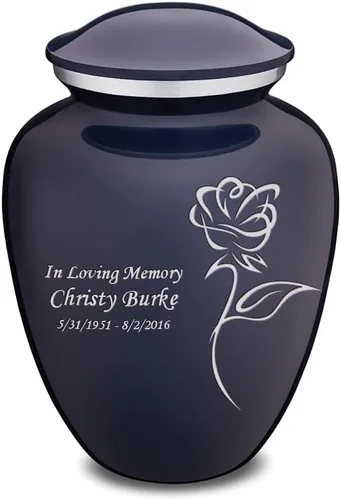 Vista 11 de Geturns Abraza pequeñas urnas de cremación de rosas personalizadas para cenizas humanas, urna funeraria negra para mujeres y hombres, 44 libras
