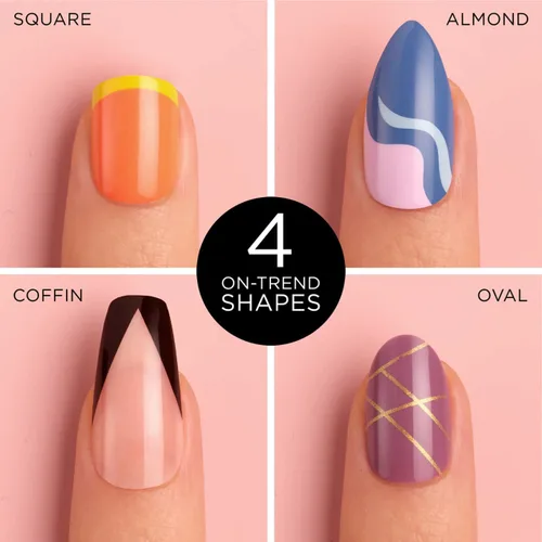 Vista 4 de Sally Hansen Salon Effects® Perfect Manicure, Buff & Tumble, uñas a presión, forma ovalada, pestañas adhesivas no dañinas, lima y almohadilla
