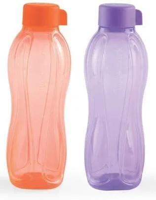 Vista 2 de Tupperware Aqua-Safe - Botella de agua de plástico, juego de 2 unidades (1 litro cada una)